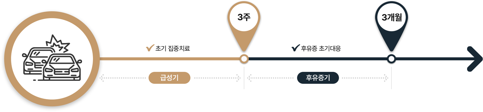 초기 집중 치료 3주, 후유증 초기 대응 3개월